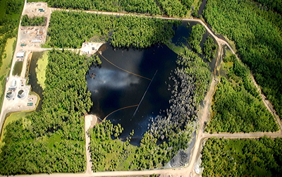 Figure 10.18: Aerial view of Bayou Corne sinkhole in Assumption Parish, Louisiana.