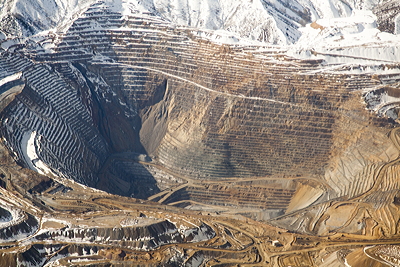 Figure 5.10: The Bingham Canyon Mine in Salt Lake County, Utah, is one of the largest manmade excavations in the world and the second largest copper producer in the US.