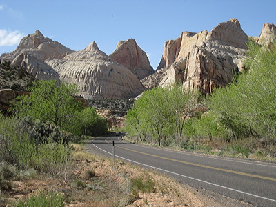 Figure 4.12: Capitol Dome and other white domes of Navajo Sandstone are common geologic features in Capitol Reef National Park, Utah.