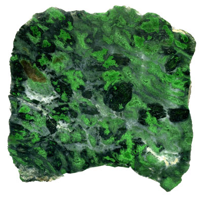Late Triassic chromian jade, which contains both pyroxene and amphibole.