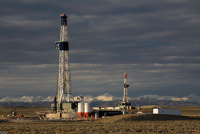Figure 7.12: Natural gas drilling rigs in the Upper Green River Valley.