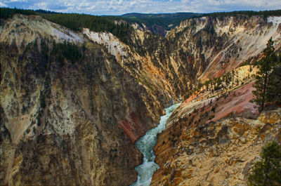 Figure 2.31: Brightly colored rhyolites are exposed in the Grand Canyon of the Yellowstone.
