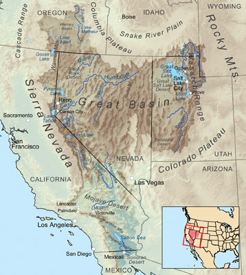 Figure 8.12: Extent of the Great Basin.