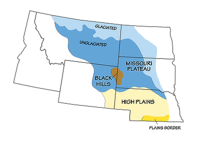 Figure 4.10: The physiographic regions of the Great Plains.