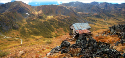 Figure 5.17: An old mining cabin in Hatcher Pass, Alaska, the home of Independence Mine. The first mining claims in this area were staked in 1906.