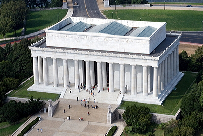 Figure 2.36: The Lincoln Memorial’s brilliant white exterior is faced with Yule Marble.
