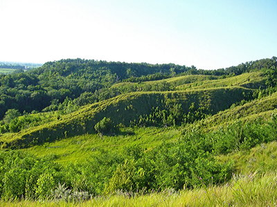 Figure 6.16: Landscape of the Loess Hills along the Missouri River in Atchison and Holt Counties, Missouri.