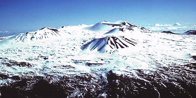 Figure 6.16: Snowfall on the peaks of Mauna Kea in winter.