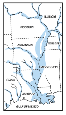 Figure 8.14: Mississippi River floodplain and delta.