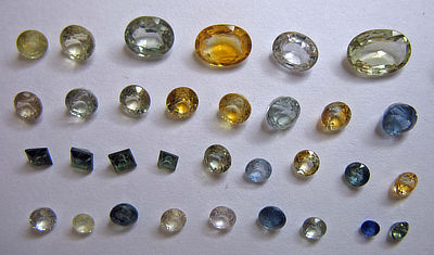 Figure 5.14: A variety of cut sapphires from Montana.