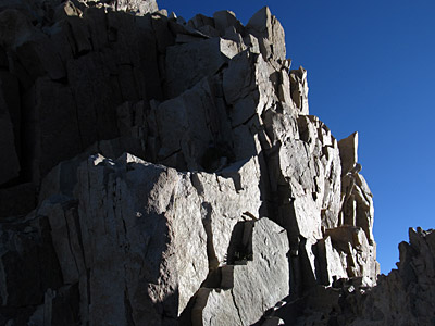 Figure 2.12: On Mt. Whitney, frost wedging causes rocks to crack in sharp patterns.