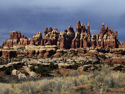 Figure 4.7: Weathered rock spires in the Needles district of Canyonlands National Park, Utah.