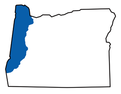 Figure 2.24: Extent of the Oregon Coast Range.