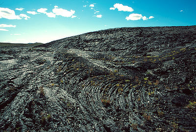 A pahoehoe lava flow at Craters of the Moon National Monument.