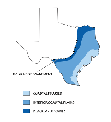 Figure 2.16: Physiographic map of Texas.