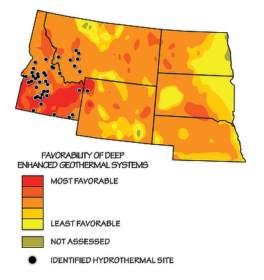 Figure 7.16: Geothermal energy resources iin the Northwest Central.