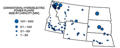 Figure 7.13: Hydroelectric plants in the Northwest Central. 
