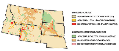 Figure 10.10: Landslide incidence and risk in the Northwest Central.