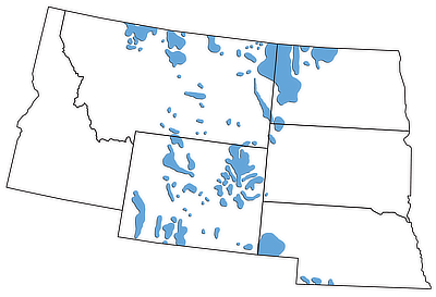 Figure 7.3: Petroleum-producing regions of the Northwest Central US.