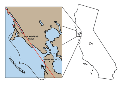 Figure 2.22: Geography of the Salinian block.