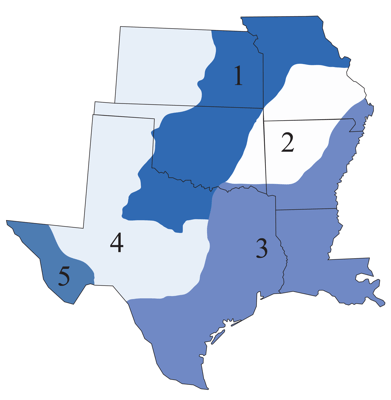 Figure 1.3: Geologic regions of the South Central.
