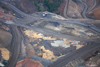 Figure 5.13: The Thompson Creek Molybdenum Pit Mine in Custer, Idaho. The mill here processes about 27,200 metric tons (30,000 tons) of ore per day, producing molybdenum sulfide concentrate that is later converted to specialty materials.