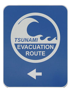 Figure 10.9: A typical tsunami evacuation route sign.