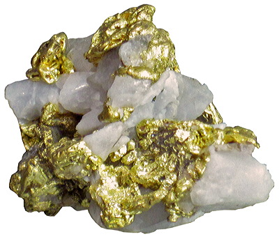 Figure 5.9: Gold and quartz from the Saw Tooth Mountains, near Salt Lake City, Utah.