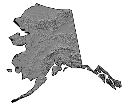 Figure 4.14: Digital relief map of Alaska.