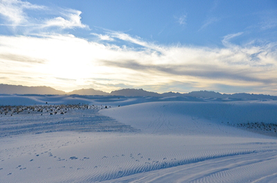 Figure 4.27: Windblown gypsum dunes of the White Sands National Monument, New Mexico. The dune field began forming 25,000 years ago.