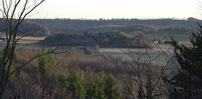 Figure 8.10: Drumlins formed by glacial drifts near Cross Plains, Wisconsin.