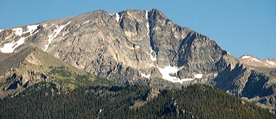 Figure 2.30: Ypsilon Mountain in the Mummy Range of northern Colorado is principally composed of 1.7-billion-year-old biotite schists and gneisses.